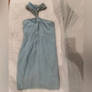 Women’s blue dress with jewel halter size M